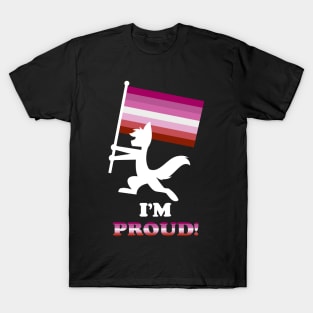 "I'M PROUD" Furry Lesbian Flag T-Shirt